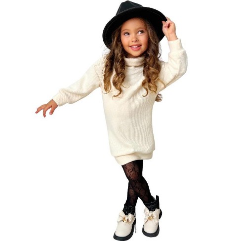 Girls Apple Picking Mock Neck Sweater Dress - Mia Belle Girls