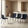 FURNIinspire Dining Chairs A Pack Of 4 Luxury Dining Chairs For Dining Room, Metal Legs Dining Chairs With PU Cushion, Black, 20"*16"*31" - 2 of 4