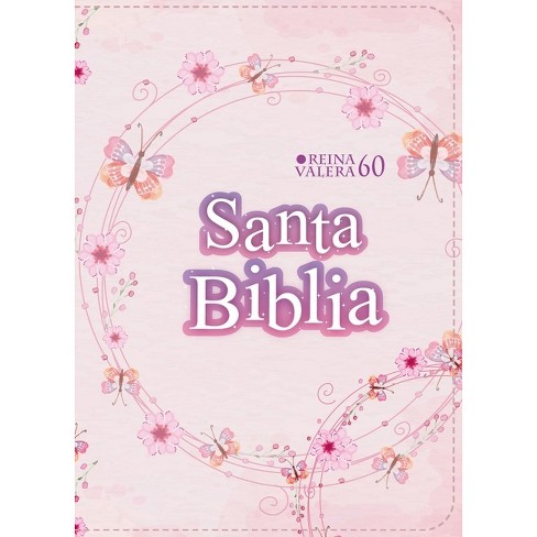 Biblia Rvr 1960 Compacta Símil Piel Juvenil Mariposa Palo Rosa (Bible Rvr 1960 Compact Size Leatherlike Youth Light Pink Butterfly (Spanish Edition) - image 1 of 1