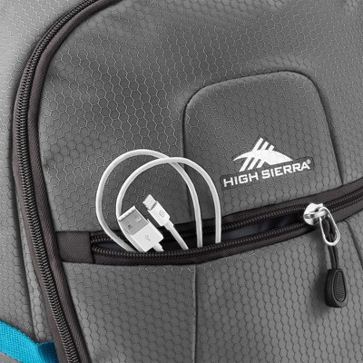 High Sierra Fairlead Zipper Closure Laptop Computer Travel Backpack with Padded Straps, Luggage Strap, and Water Bottle Pocket, Blue — фото 5