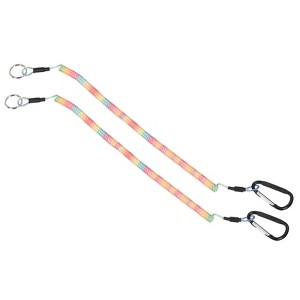 Unique Bargains Retractable Coiled Safety Cords Fishing Tool Lanyards with Carabiners 2 Pcs - 1 of 4