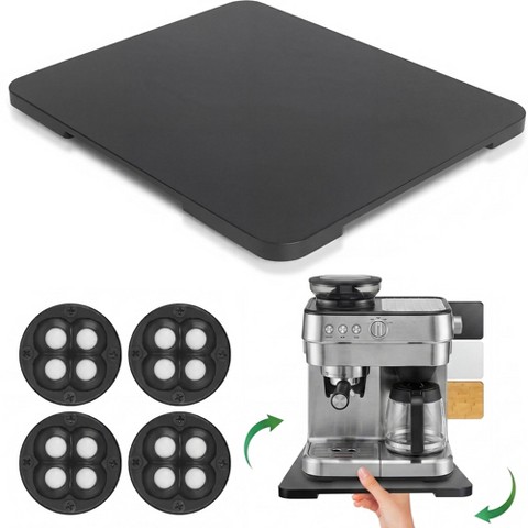 GustoWave Rolling Tray for Coffee Maker 15.55x 12.99 in, Kitchen Appliance Sliding Mat with 360° Rotating Rollers, Countertop Slider for Mixer Espresso Machine