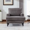 Okak Modern Small Chenille Fabric Single Sofa Lounge Recliner for Living Room Bedroom,Rest Chair Sleeper Sofa with Comfy Backrest & Armrests - 3 of 4