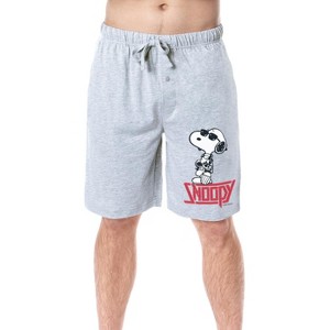 Peanuts Mens' Snoopy Rocker Cool Punk Character Sleep Pajama Shorts Grey - 1 of 4