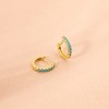 Girls' Small Turquoise Huggie Hoop Yellow Gold Flashed Sterling Silver Earrings - In Season Jewelry - 4 of 4