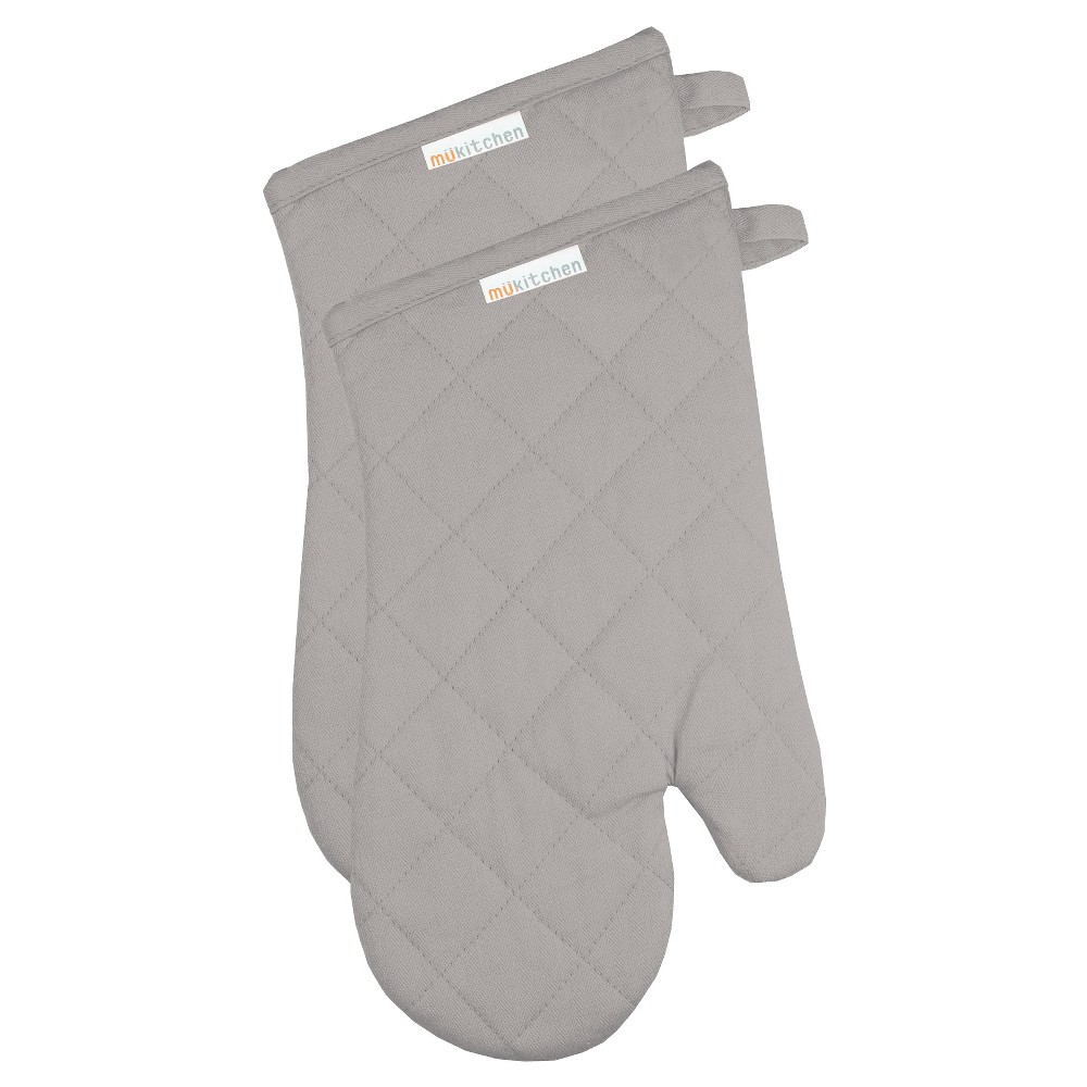 Photos - Other Accessories 13" 2pk Oven Mitt Gray - MU Kitchen