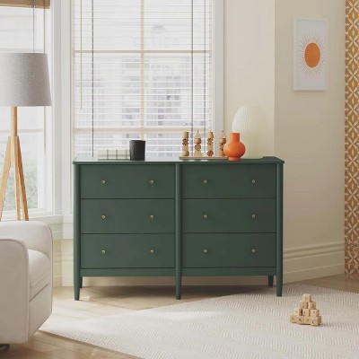 eLite Frem 6-Drawer Dresser Green