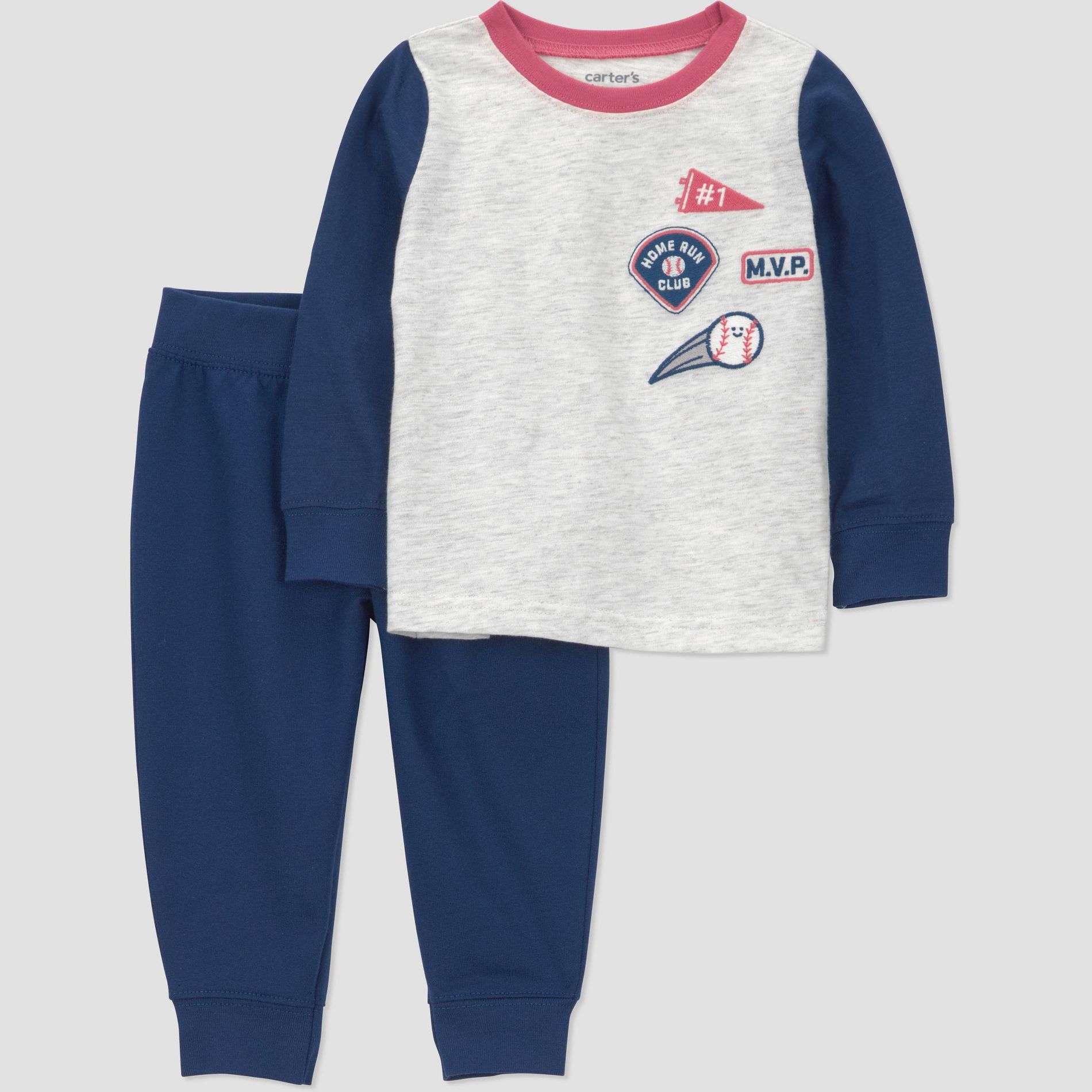 Carter's Just One You® Baby Boys' 2pc Sports Baseball Sweatshirt and Jogger Pants Set - Blue
