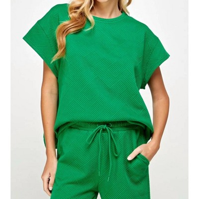 Women's Textured Short Sleeve Top - SEE AND BE SEEN
