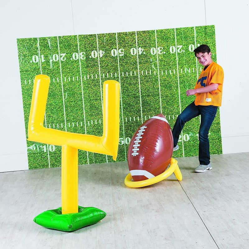 Fun Express Jumbo Giant Inflatable 4ft Football with Tee, 4 of 5
