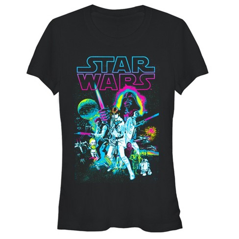Juniors Womens Star Wars : Target Neon T-shirt Collage