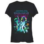 Junior's Star Wars Neon Collage T-Shirt
