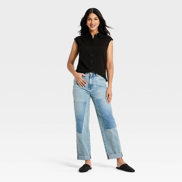 Blusa con Cuello y Botones de Manga Corta para Mujer - Universal Thread™ 3