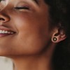 Ross-Simons Onyx, Mother-Of-Pearl and 10kt Yellow Gold Jewelry Set: Heart Stud Earrings With 2 Pairs Of Interchangeable Discs - 3 of 4