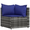 VidaXL 2 Piece Patio Lounge Set with Cushions Poly Rattan Gray - 4 of 4