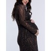 Women's Long Sleeve Bodycon Mesh Maternity Top | Motherhood Maternity - 3 of 4