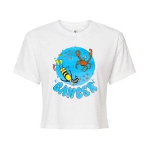 Women's - Pete the Cat - Cancer Cropped Graphic T-Shirt - 1 of 4