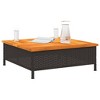 vidaXL Patio Table Black 27.6 In.x27.6 In.x9.8 In. Rattan and Acacia Wood - 4 of 4