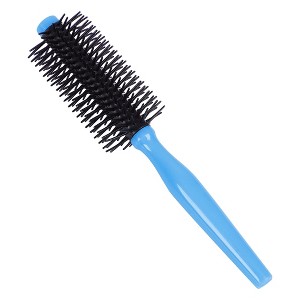 Unique Bargains Lady Plastic Hairstyle Wavy Curly Hair Care Comb Roll Round Brush Black Blue - 1 of 4