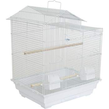 YML A5894 3/8 inches Bar Spacing Villa Top Small Bird Cage White 18 inches x 14 inches