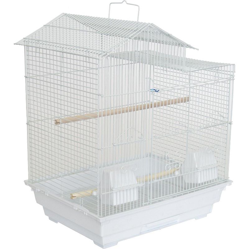 YML A5894 3/8 inches Bar Spacing Villa Top Small Bird Cage White 18 inches x 14 inches, 1 of 2