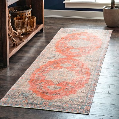 Nuloom Flatweave Medallion Karol Area Rug, Runner 2' 8" x 8', Red