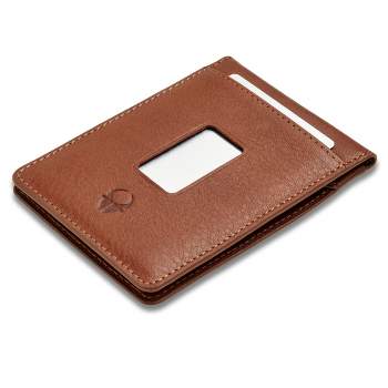 DONBOLSO Minimalist Leather Wallet with Money Clip, Brown