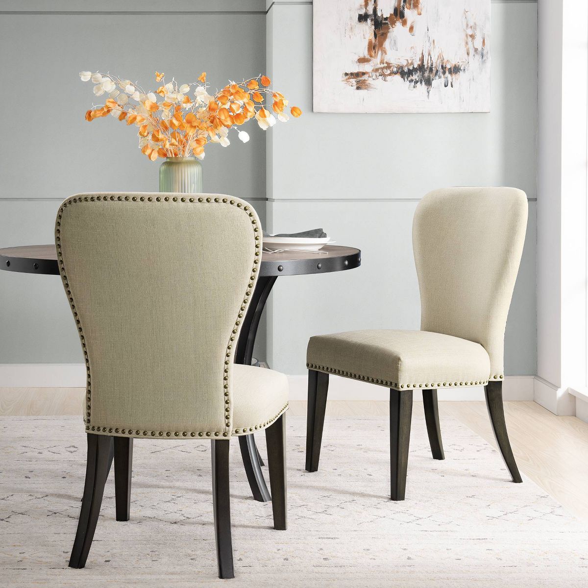 Set of 2 Savoy Upholstered Dining Armless Chairs - Alaterre Furniture