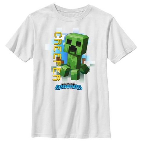 Boy's Minecraft Legends Raise Your Banner Graphic Tee White Small 