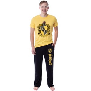 Harry Potter Mens' Hogwarts All Houses Sleep Pajama Set - 1 of 3