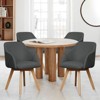 Bekrvio Swivel Dining Chairs with Arm Set of 4 - Modern Linen Upholstered Accent Desk Chairs with Solid Wood Legs for Kitchen,Living Room - 4 of 4