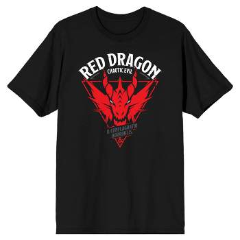 Dungeons & Dragons Red Dragon Men's Black Crew Neck Short Sleeve Graphic Tee