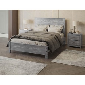 NicBex Modern Wood Twin Size Platform Bed Frame with Headboard,Under Bed Storage,Box Spring Needed,Easy Assembly,Espresso/Walnut/White/Gray - 1 of 4