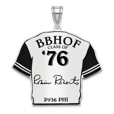 Black Bow Jewelry Sterling Silver Robin Roberts Signature Enamel Jersey Pendant