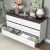 PAGED Wooden Dresser with 6 Drawers Rustic Farmhouse Style Storage Cabinet with Metal Handles for Living Room - 2 of 4