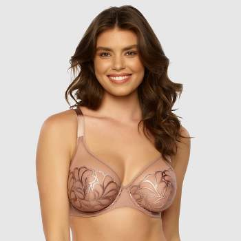 Paramour Women's Lotus Embroidered Unlined Bra - Black 32c : Target