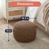 Ornavo Home Cotton Macrame Braid Pouf Ottoman - 18.5" x 15" - 2 of 4