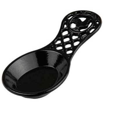 Home Basics Cast Iron Rooster Spoon Rest, Black