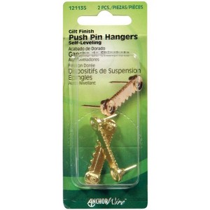 Hillman AnchorWire Gilt Push Pin Picture Hanger 1 lb 2 pk (Case of 10) - 1 of 1
