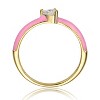Guili 14K Gold Plated Solitaire Ring with Pink Enamel & Cubic Zirconia Heart – A Trendy Piece for Kids & Teens, Pink or Red, Sizes 4-6 - 3 of 3