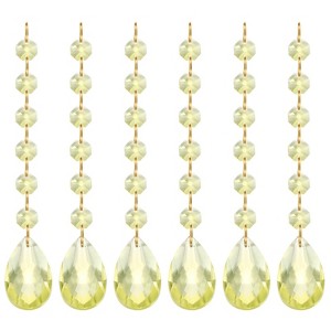Unique Bargains Crystal Pendants Teardrop Beads for DIY Lamp Arts Crafts Decoration 6 Pcs - 1 of 4