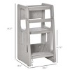 INFURNIC Ladders Toddler Tower Adjustable Height with Anti Slip Mat for Kitchen and Bathroom Use, Gray, 18.5"*18.5"*35.5" - 3 of 4