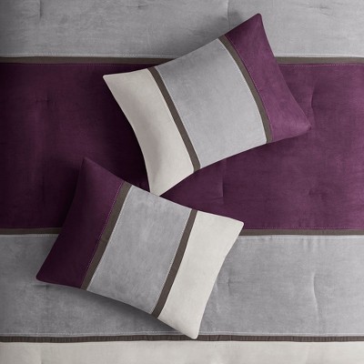 California King Purple Microfiber Comforter Set