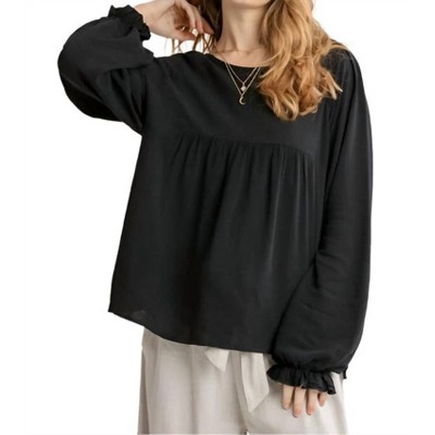 Women's Pleated Detail Babydoll Top - umgee