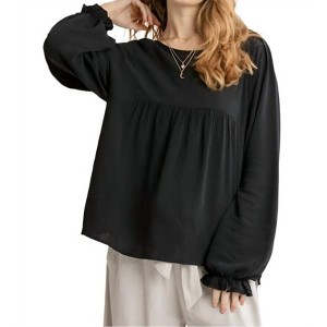 Women's Pleated Detail Babydoll Top - umgee - 1 of 4