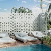 Wooakway 35" x 72" Black Metal Garden Trellis Privacy Screen Indoor Outdoor Room Divider Lattice Panel - 4 of 4