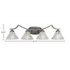 Toltec Lighting Zilo 4 - Light Vanity in  Graphite with 7" Italian Ice Shade - 2 of 2