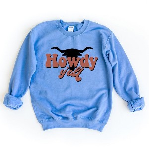 Simply Sage Market Women's Graphic Sweatshirt Howdy Y'all Bull - 1 of 3