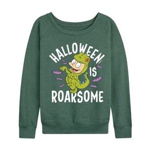 Women's - Rugrats - Tommy Halloween Roarsome Lightweight French Terry Wide Neck Long Sleeve Shirt - 1 of 4