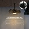 Chandelier Ceiling Fan with Lights and Remote, Outdoor/Indoor Ceiling Fan with Dimmable LED for Gazabo Patio Bedeoom - 2 of 4